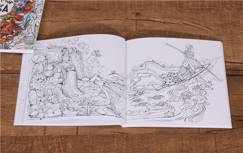 African Travel Coloring Book Color and Enjoyment Adult Relieve Stress Graffiti Painting Drawing Book