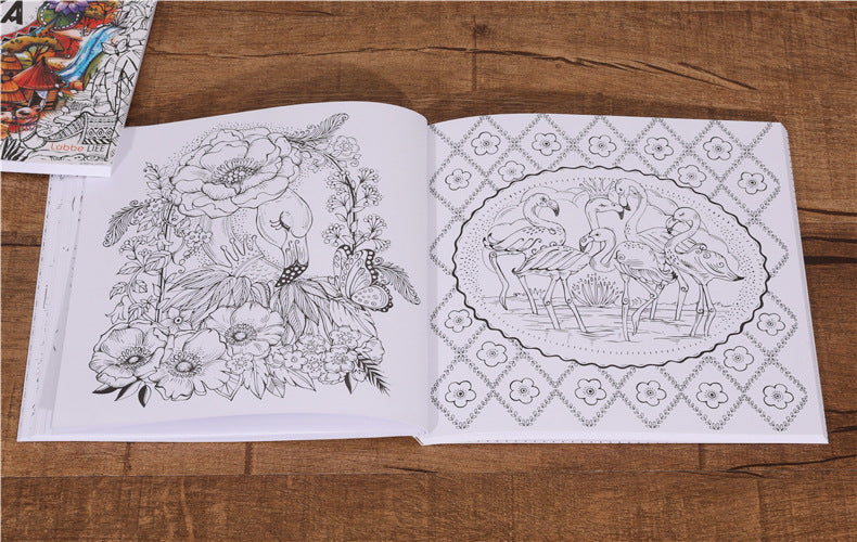 African Travel Coloring Book Color and Enjoyment Adult Relieve Stress Graffiti Painting Drawing Book