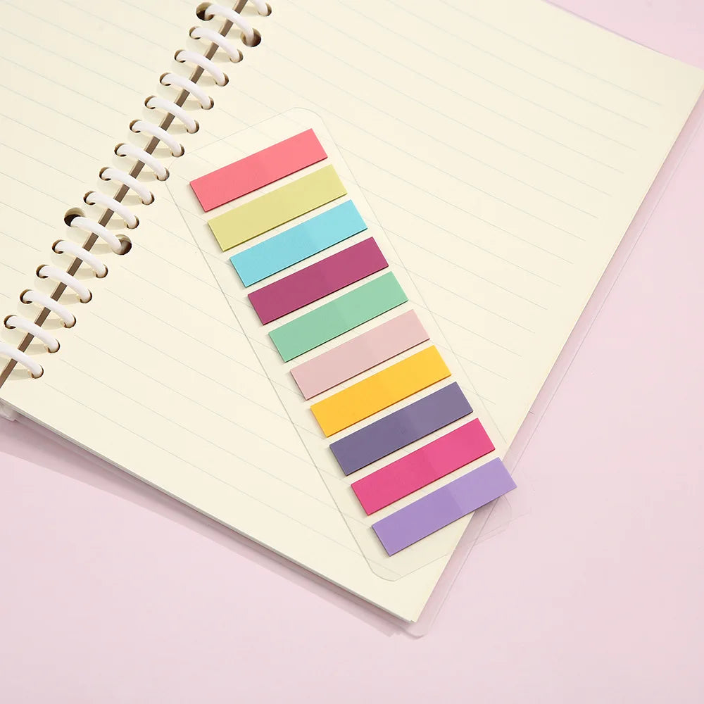 For Fun 200 Sheets Index Sticker Transparent Colorful Sticky Note Pads Memo Pad Office School Stationery Self-Adhesive Stickers