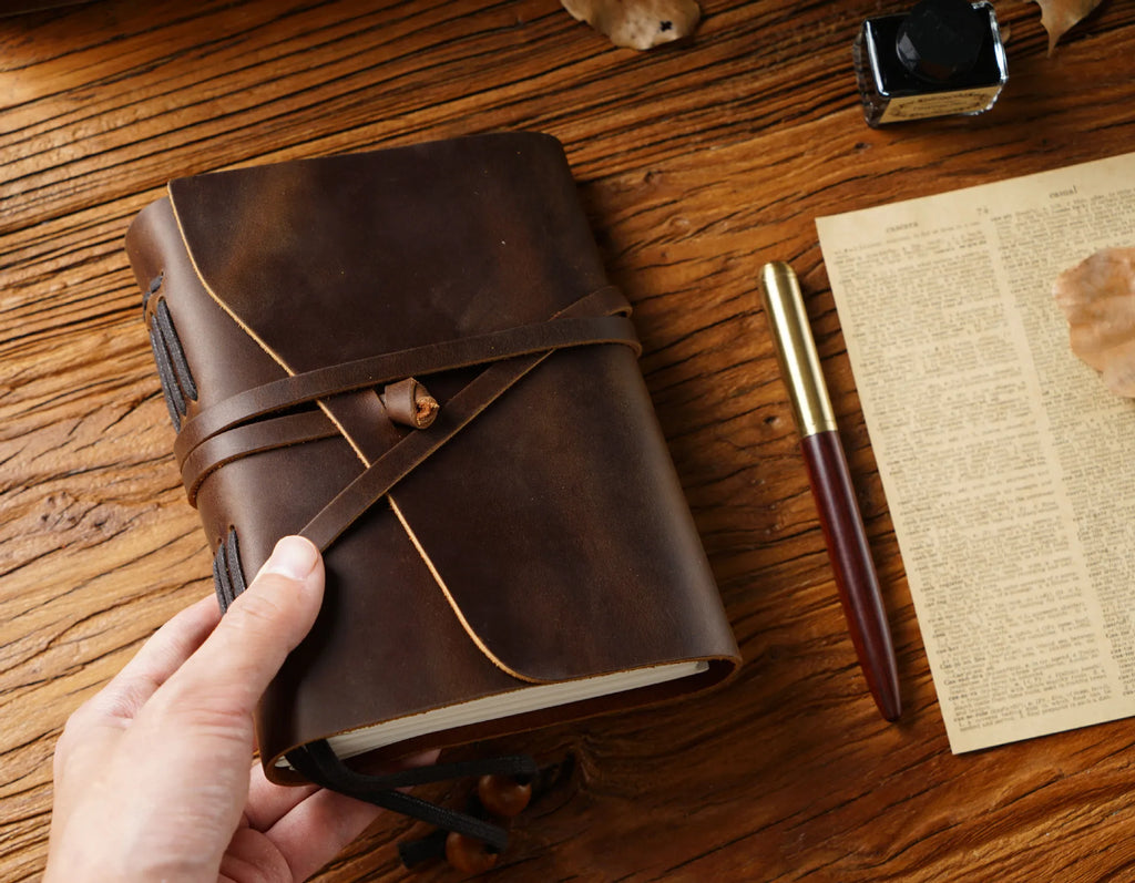 Handmade Loose-leaf Book Magic Diary Cowhide Retro Travel Notebook Thickened Sketchbook Notepad to Send Friends Birthday Gifts