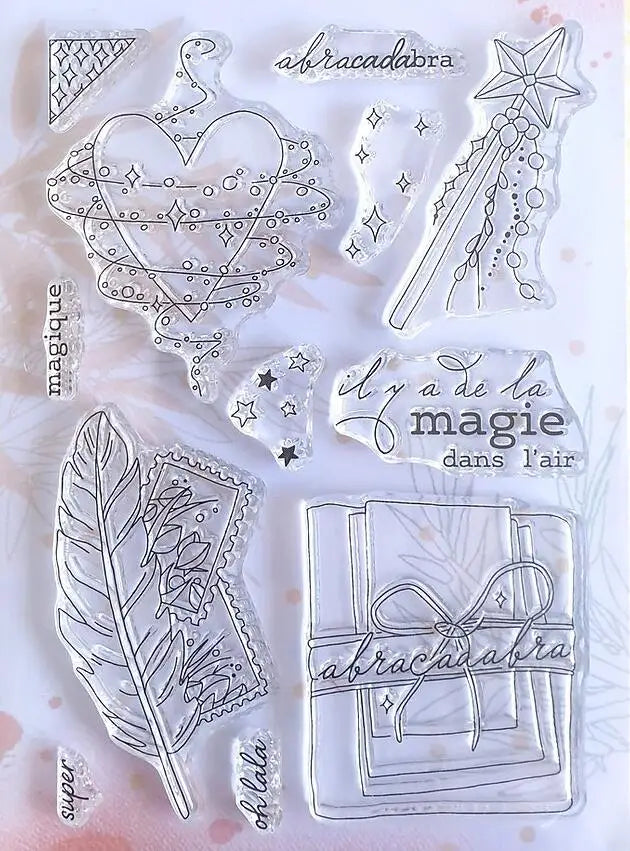 New French Clear Stamp And Cutting Die /Seal For DIY Scrapbooking/ Clear Stamp Sheets A7009