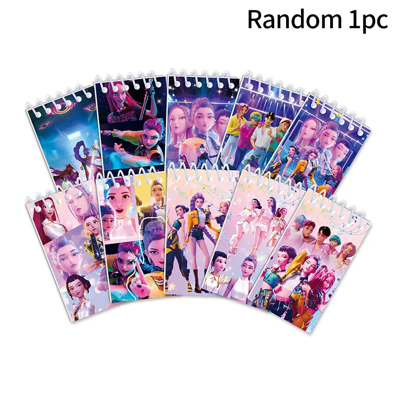 Kpop DDemon Hunter Notebook Acrylic Loose Leaf A7 Notebook Creative Rumi Mira Zoey Saja Cartoon DIY Notebook Student Stationery