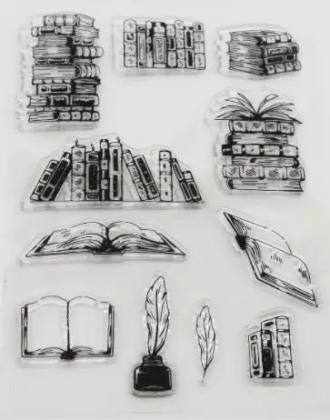 New book Clear Stamp Cutting Die / Seal For DIY Scrapbooking / Album Decorative Clear Stamp Sheets A6539