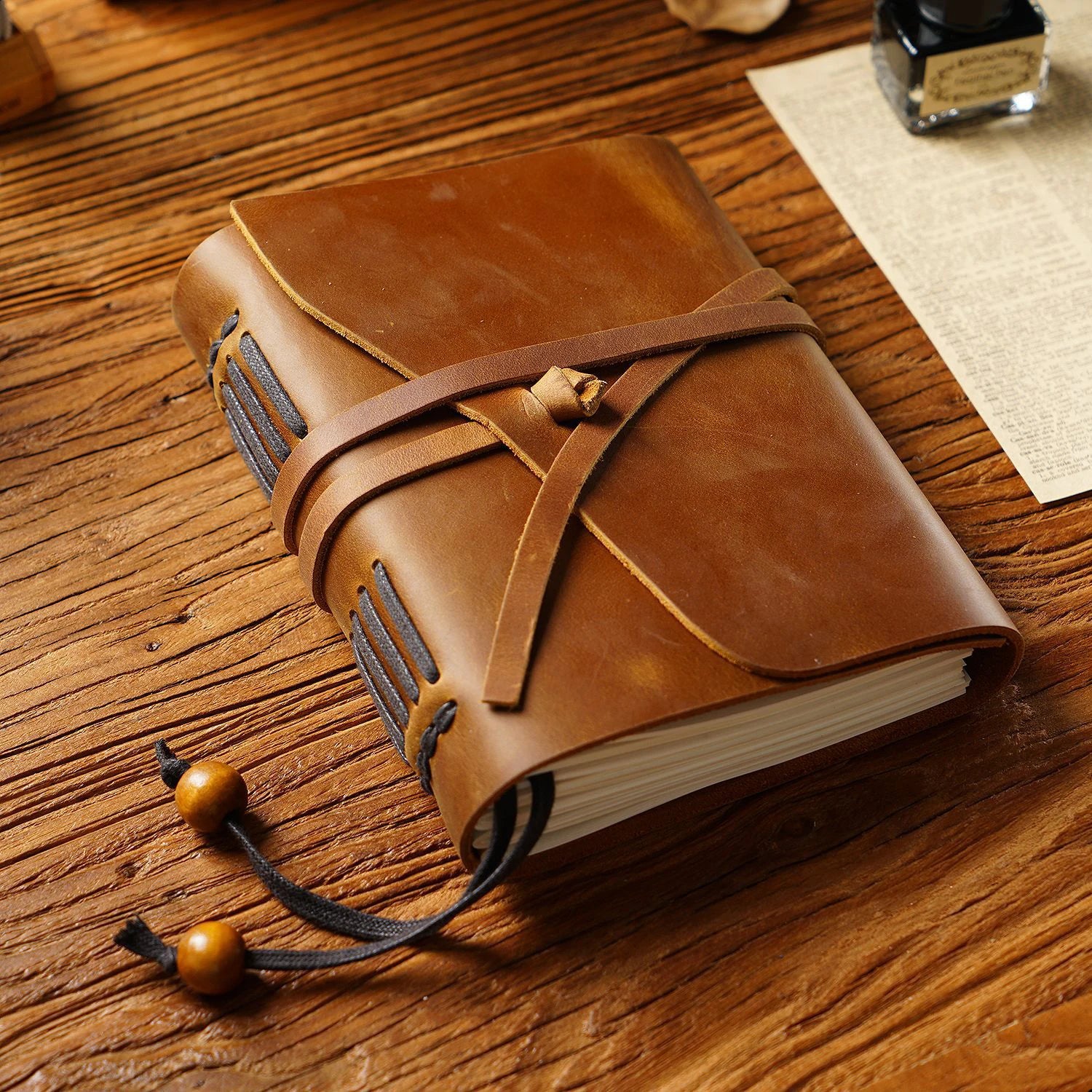 Handmade Loose-leaf Book Magic Diary Cowhide Retro Travel Notebook Thickened Sketchbook Notepad to Send Friends Birthday Gifts