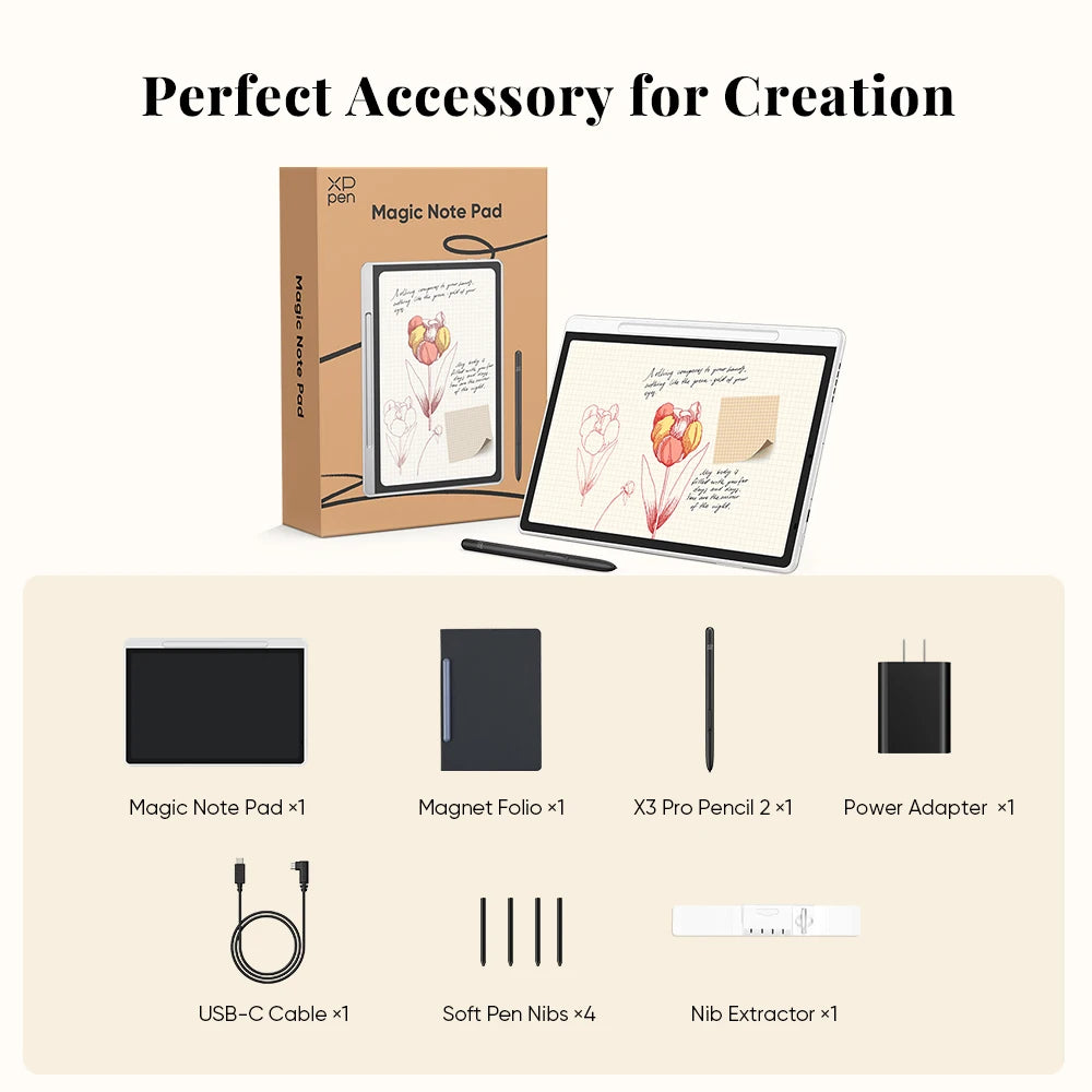 XPPen Magic Note Pad 3-in-1 Ink Paper Light Nature Color E-book Reader Android 14 Graphics Tablet Digital Writing Notebook Pad