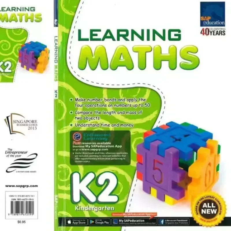 3 Books SAP Learning Math N K1 K2 Singapore Mathematics Kindergarten Learning Series English Exercise Book