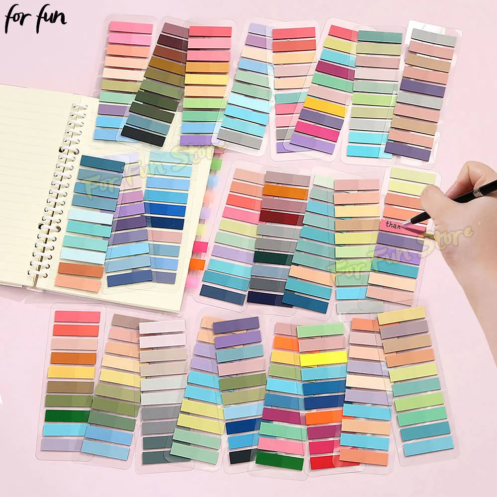 For Fun 200 Sheets Index Sticker Transparent Colorful Sticky Note Pads Memo Pad Office School Stationery Self-Adhesive Stickers