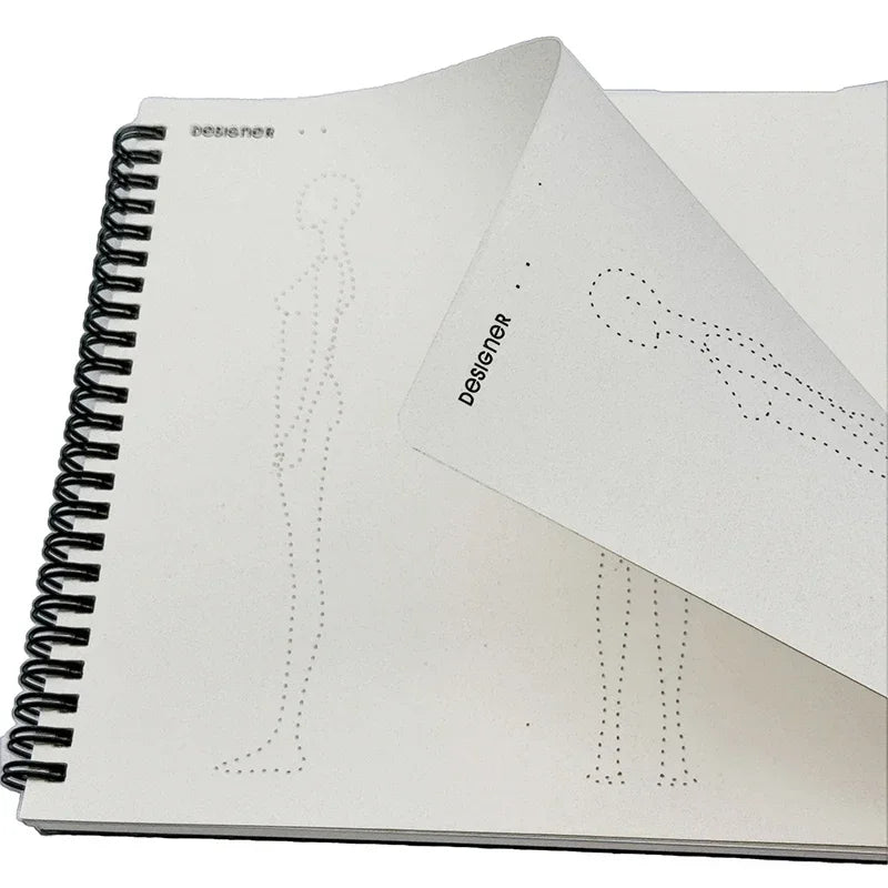 A4 Fashion Women Sketch Book Marker Clothing Design Drawing Sketchbooks Skateboard Dotted Human Body Inspiration Sketching Paper