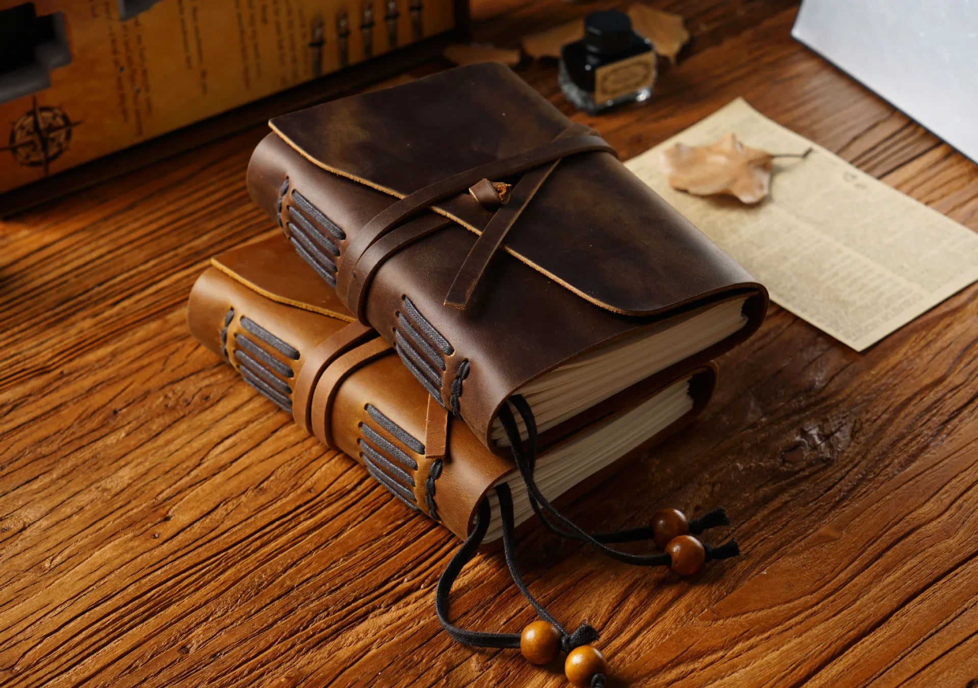 Handmade Loose-leaf Book Magic Diary Cowhide Retro Travel Notebook Thickened Sketchbook Notepad to Send Friends Birthday Gifts