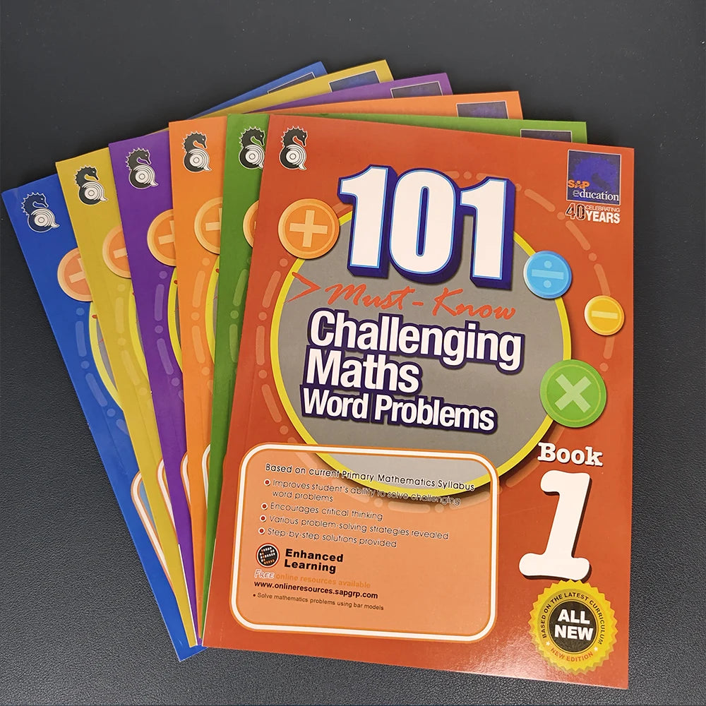 Singapore 101 Mathematics Essential Application Problems for Primary School Students 1-6 in englsh book
