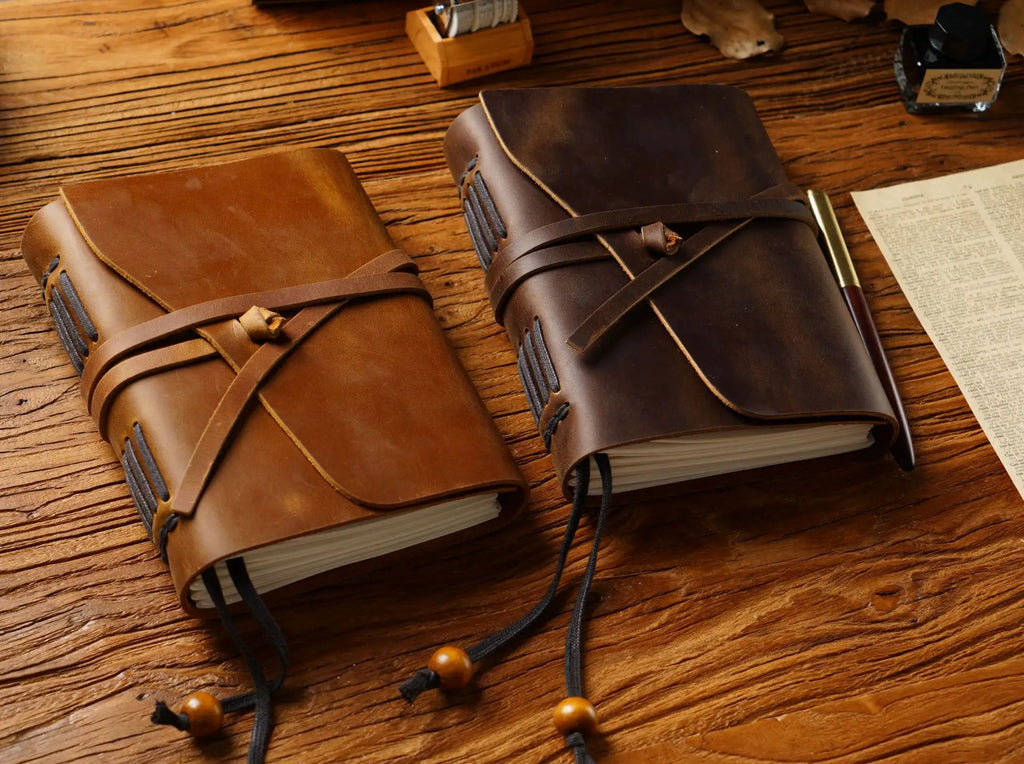 Handmade Loose-leaf Book Magic Diary Cowhide Retro Travel Notebook Thickened Sketchbook Notepad to Send Friends Birthday Gifts