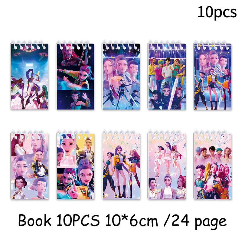 Kpop DDemon Hunter Notebook Acrylic Loose Leaf A7 Notebook Creative Rumi Mira Zoey Saja Cartoon DIY Notebook Student Stationery