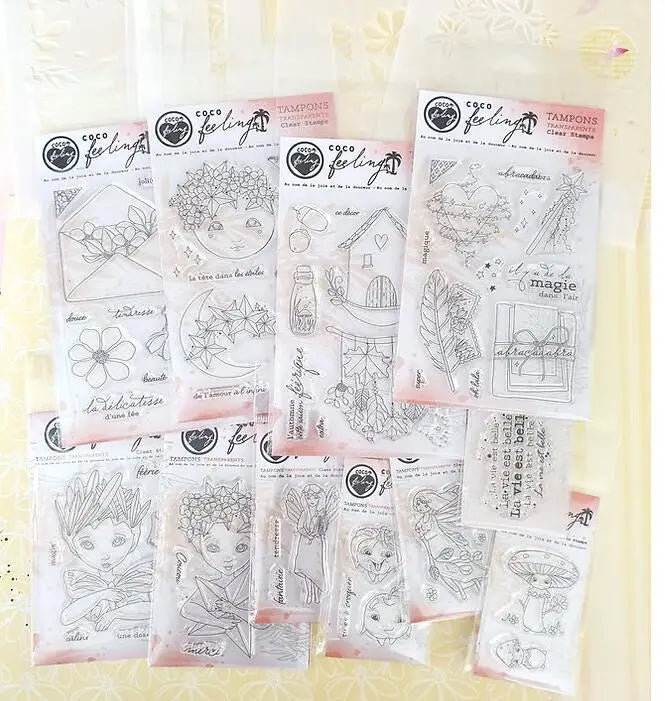New French Clear Stamp And Cutting Die /Seal For DIY Scrapbooking/ Clear Stamp Sheets A7009