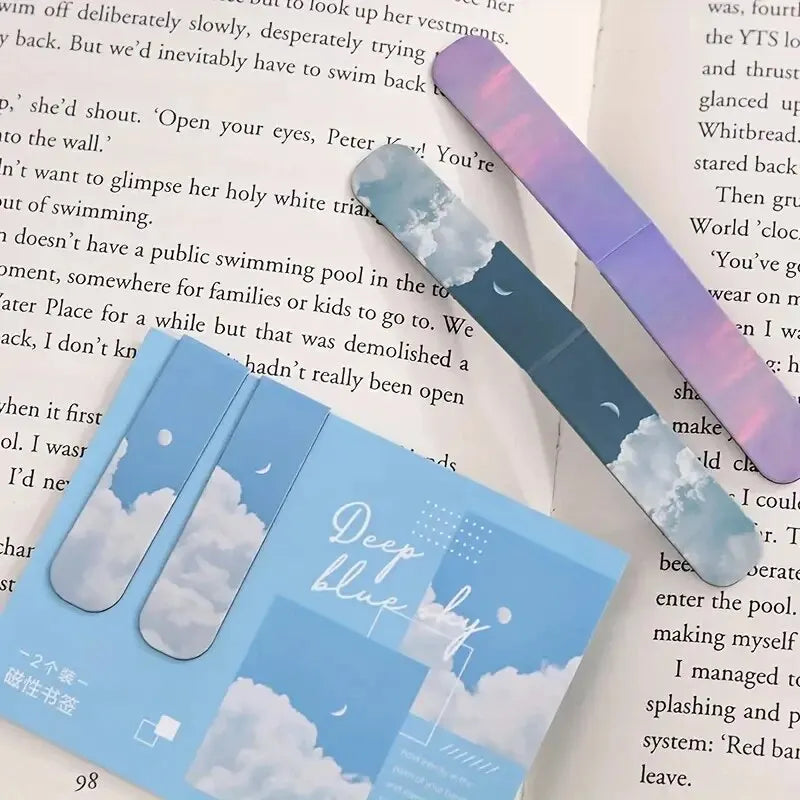 2Pcs/Set Creative Scenic Magnetic Bookmark Student Decorative Book Holder Reading Accessory Student School Home Office Supplies