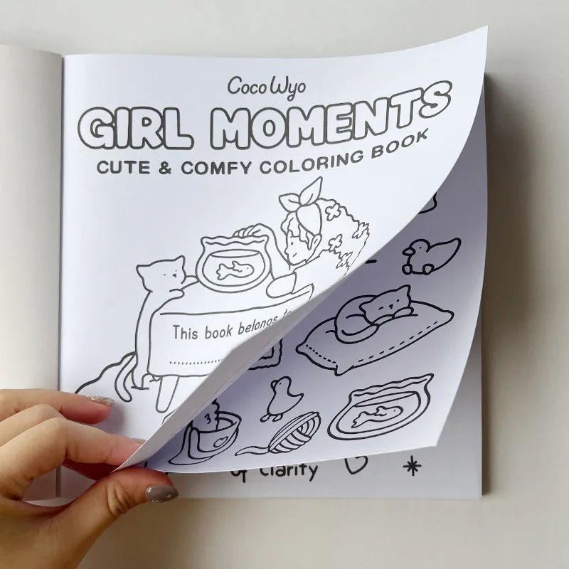 Girl Moments: Coloring Book for Adults and Teens Featuring Cute Cozy Daily Activities for Relaxation (Cozy Spaces Coloring)