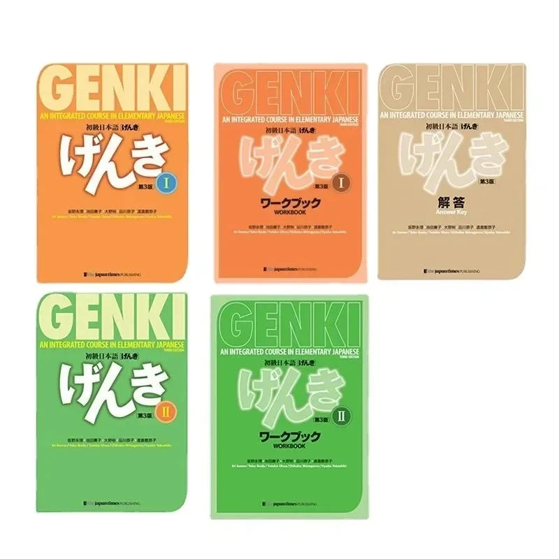 Genki 3rd Edition learn japanese Textbook workbook answer An Integrated Course In Elementary Japanese and english Learning Book