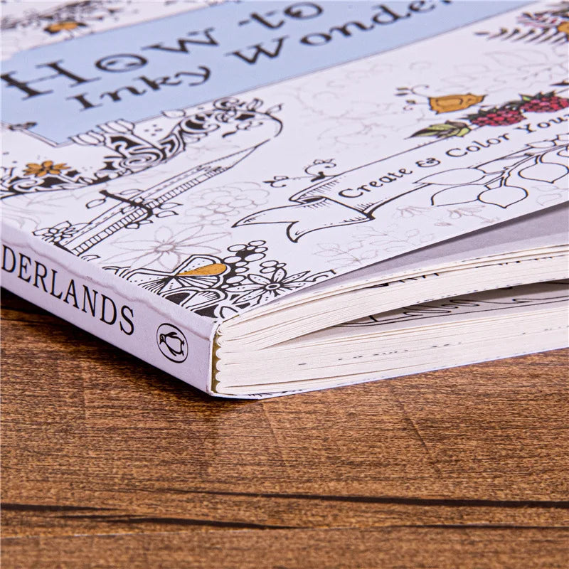 Bview Art Stress Relief Adult Coloring Book: How to Draw Inky Wonderlands Step-by-Step - Relaxing Art Therapy