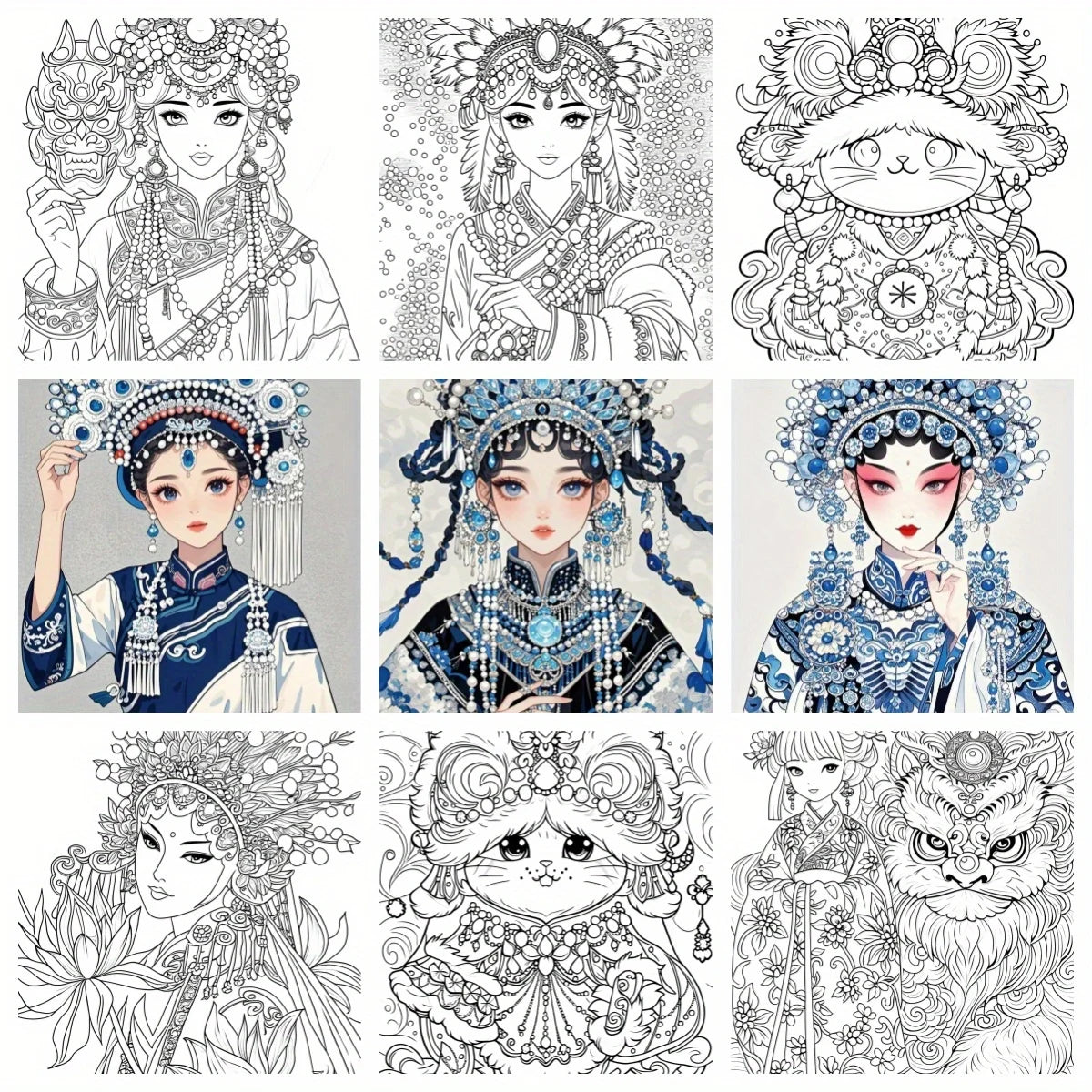 30 pages of mandala adult decompression DIY coloring book, painting supplies, gifts, oil painting, line drawing, line drawing