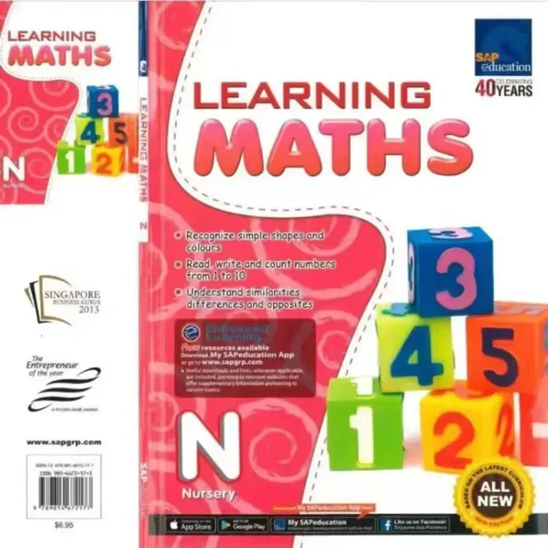 3 Books SAP Learning Math N K1 K2 Singapore Mathematics Kindergarten Learning Series English Exercise Book