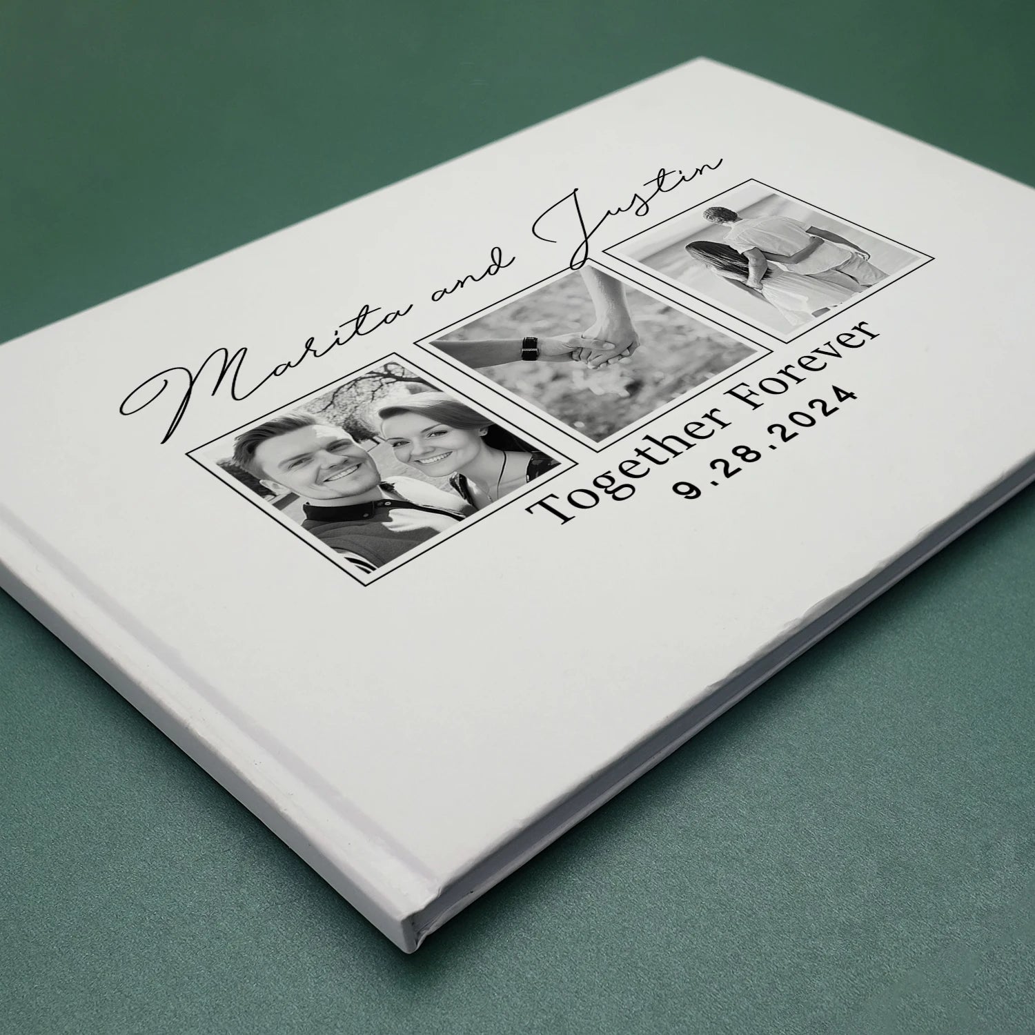 Personalized Wedding Guest Book Wedding Reception Signing Book Custom Your Names Photos Album White Guestbook Gifts for Couple