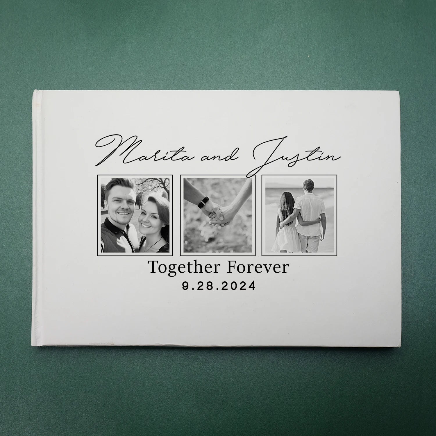 Personalized Wedding Guest Book Wedding Reception Signing Book Custom Your Names Photos Album White Guestbook Gifts for Couple