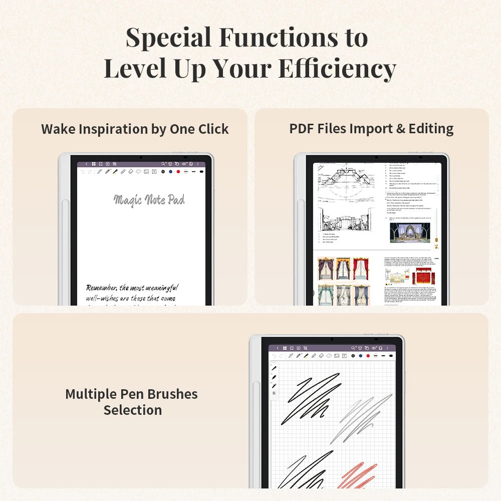 XPPen Magic Note Pad 3-in-1 Ink Paper Light Nature Color E-book Reader Android 14 Graphics Tablet Digital Writing Notebook Pad