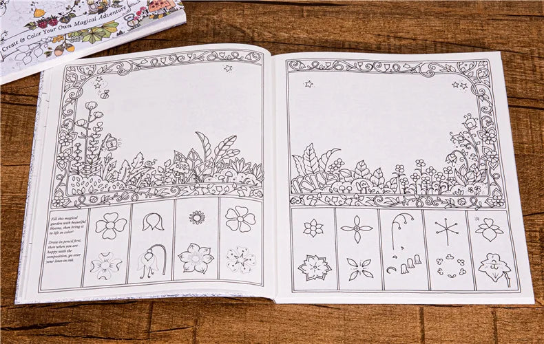 Bview Art Stress Relief Adult Coloring Book: How to Draw Inky Wonderlands Step-by-Step - Relaxing Art Therapy