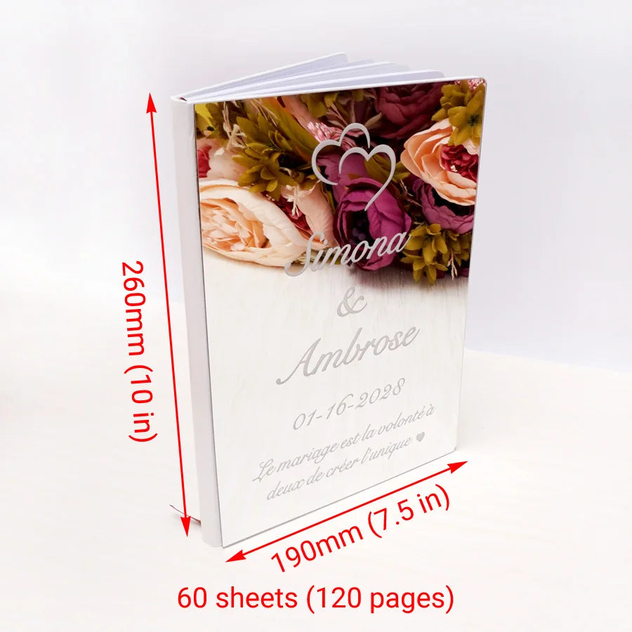 Custom Acrylic Mirror Cover Vertical Style Wedding Guest Book Blank Pages Personalized Name Guestbook Party Decoration Supplies