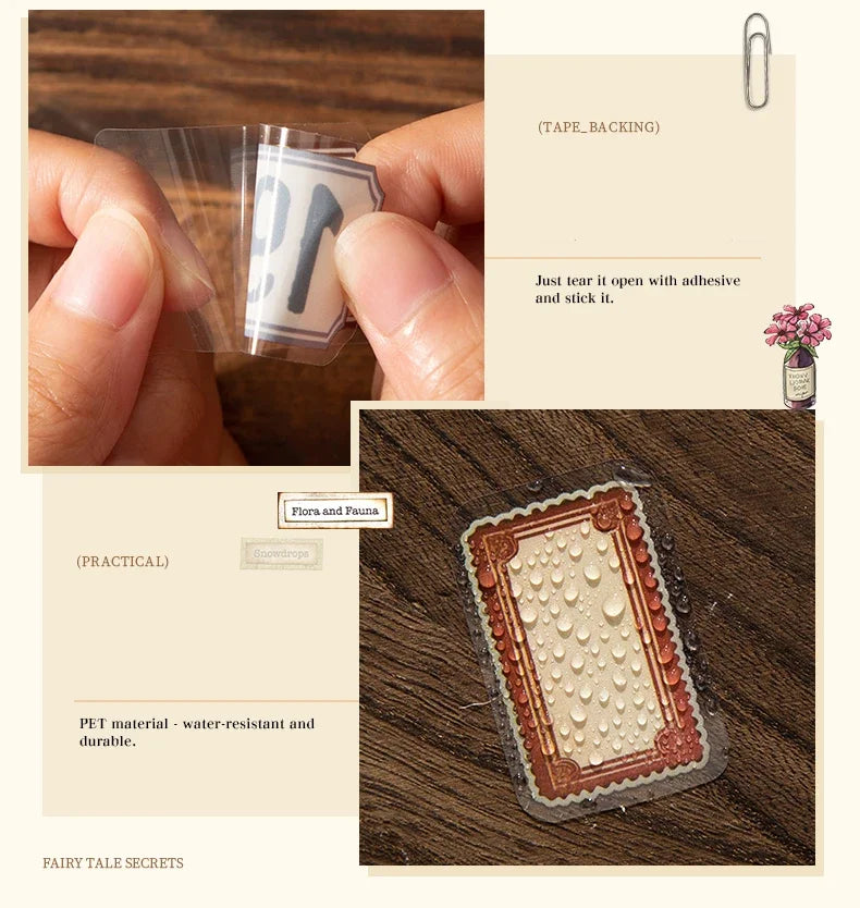 JIANWUDream of Delirium Series Vintage Flower Butterfly Label Landscape Material Collage PET Sticker Creative Journal Stationery