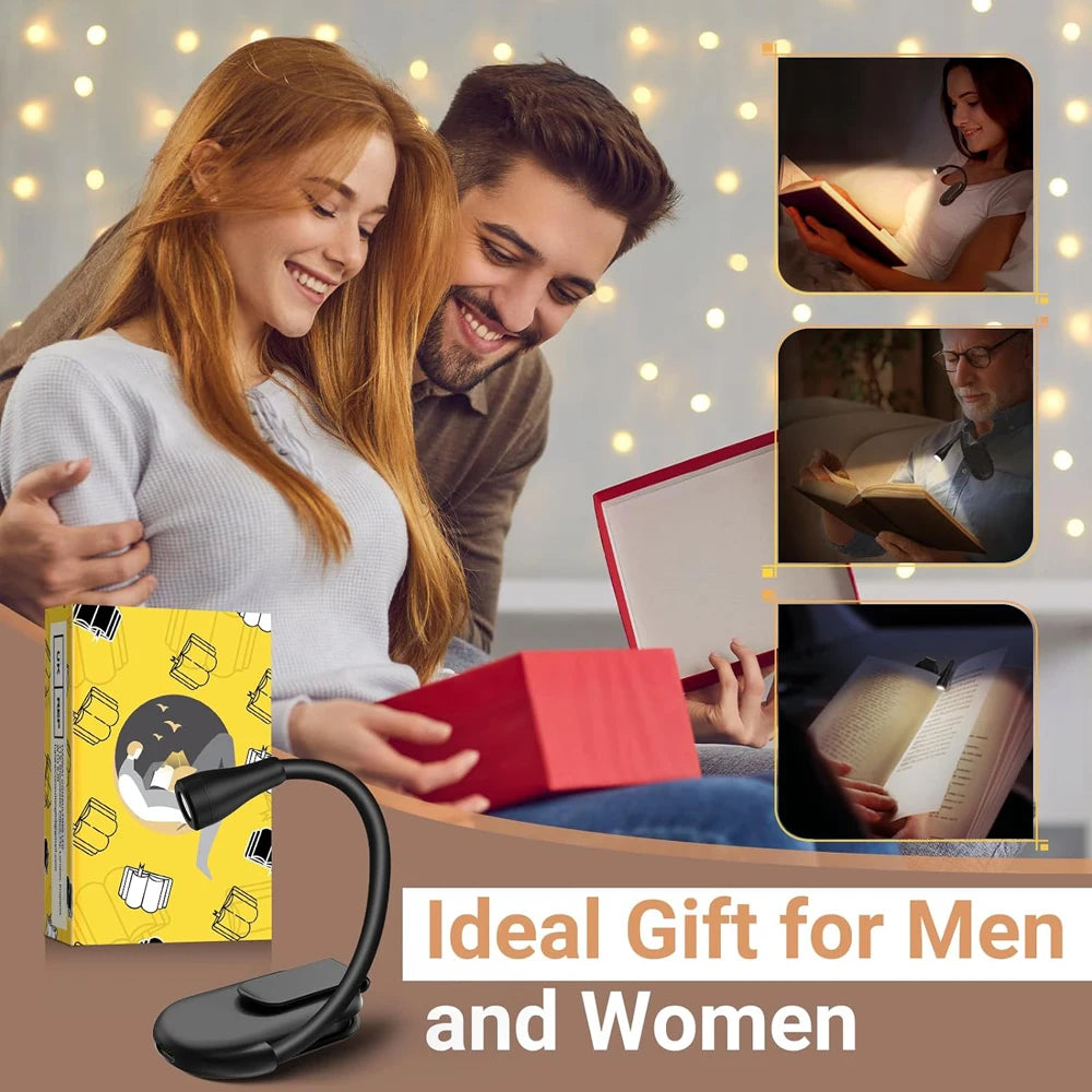 New Mini LED Book Light Eye Protection Adjustable Clip 360° Flip Study Lamp Rechargeable 3 Color For Travel Bedroom Reading