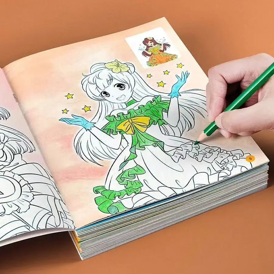 8 Books/Set 128 Pages Perfect Princess Coloring Book for Girl Gift Children Graffiti Coloring Picture Painting Book Libros