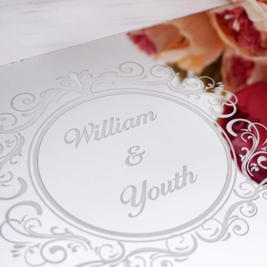 Personalized 25x18cm Wedding Custom Signature Guestbook Acrylic Mirror Cover Reception Book Engagement Party Commemorative Book
