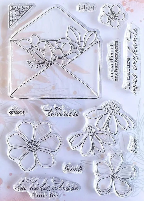 New French Clear Stamp And Cutting Die /Seal For DIY Scrapbooking/ Clear Stamp Sheets A7009