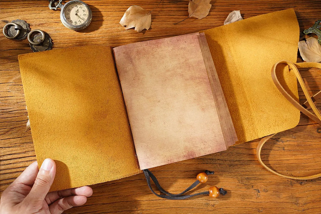 Handmade Loose-leaf Book Magic Diary Cowhide Retro Travel Notebook Thickened Sketchbook Notepad to Send Friends Birthday Gifts