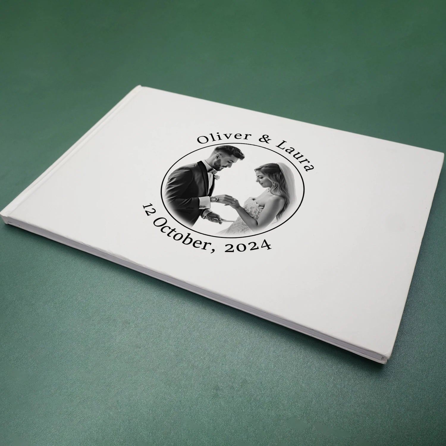 Personalized Wedding Guest Book Wedding Reception Signing Book Custom Your Names Photos Album White Guestbook Gifts for Couple