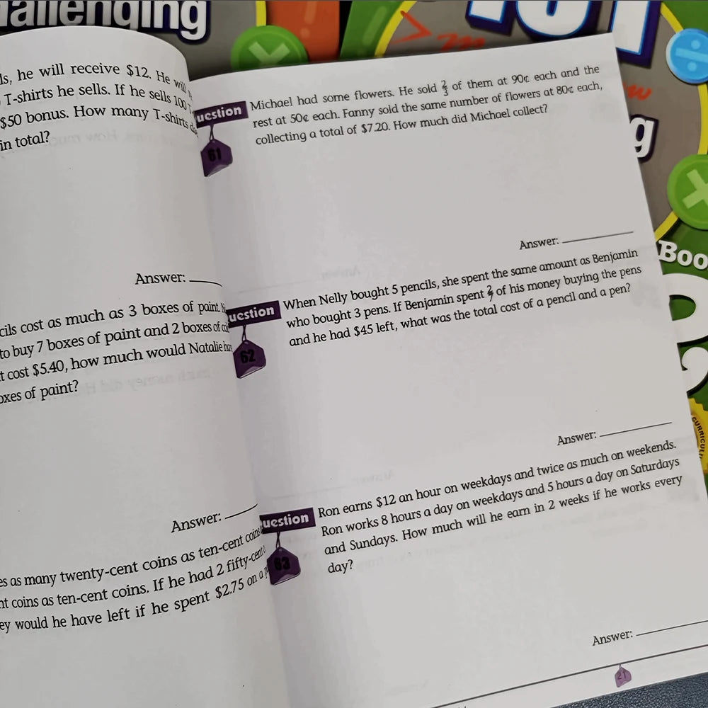 Singapore 101 Mathematics Essential Application Problems for Primary School Students 1-6 in englsh book
