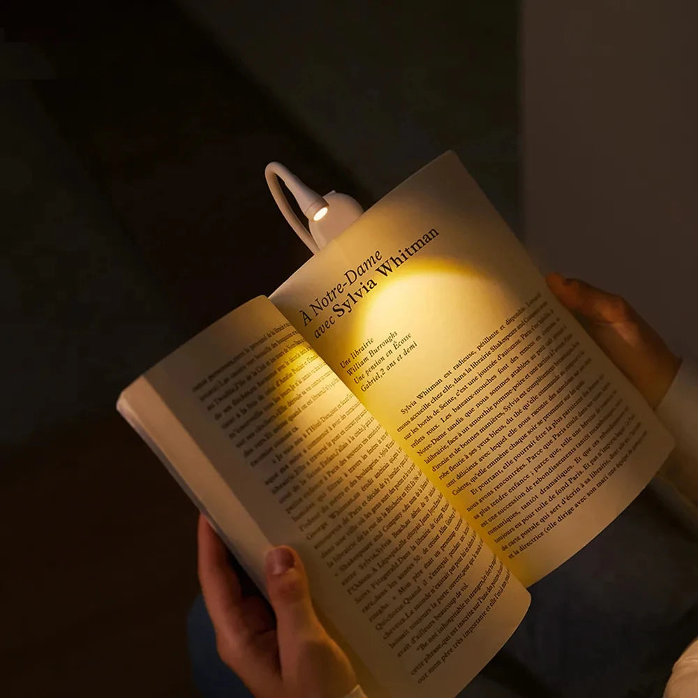 New Mini LED Book Light Eye Protection Adjustable Clip 360° Flip Study Lamp Rechargeable 3 Color For Travel Bedroom Reading