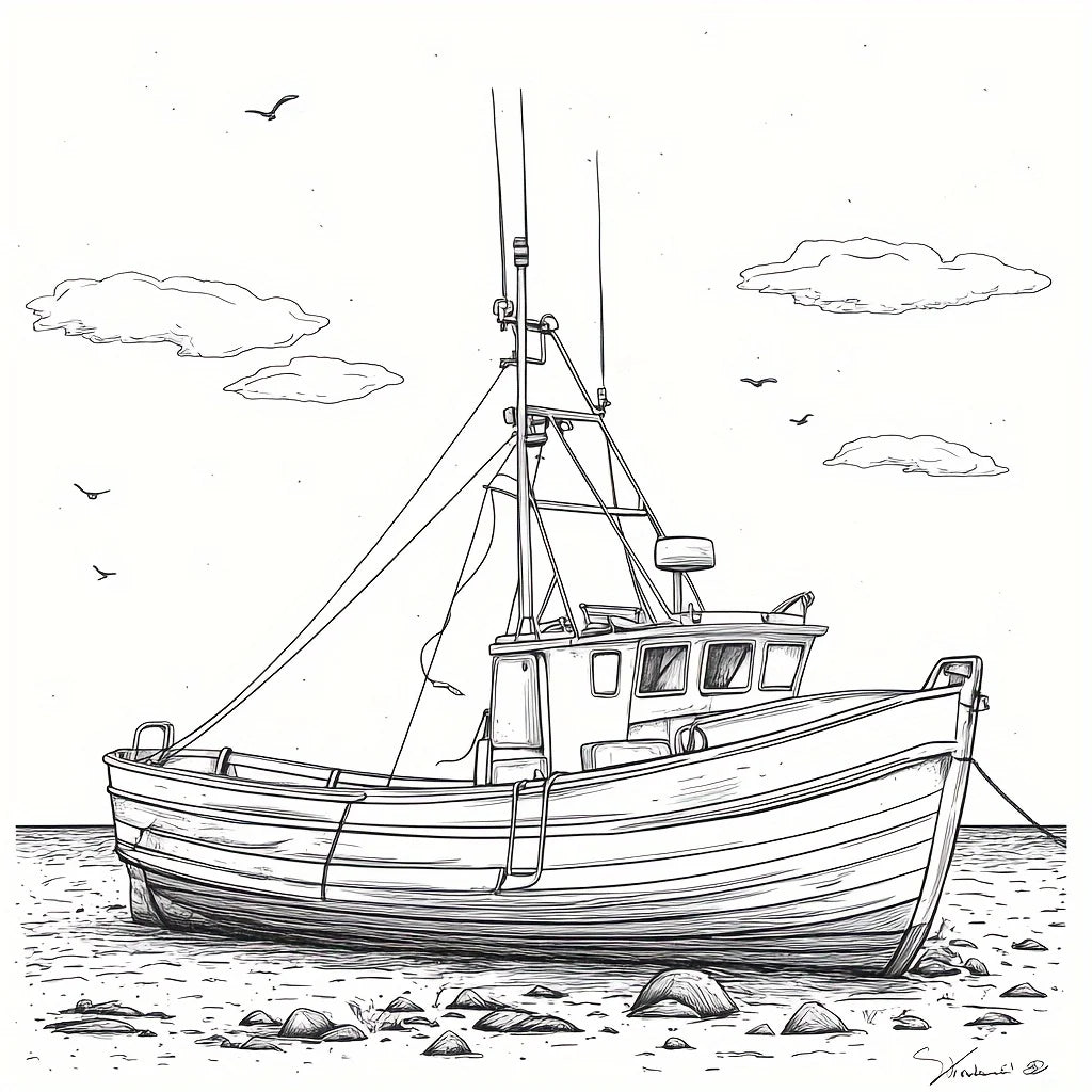 28 Pages Charming Seas Coloring Book for Adult Stress Reduction | Colouring Book for Relax and Mood Reduction Valentine's Day