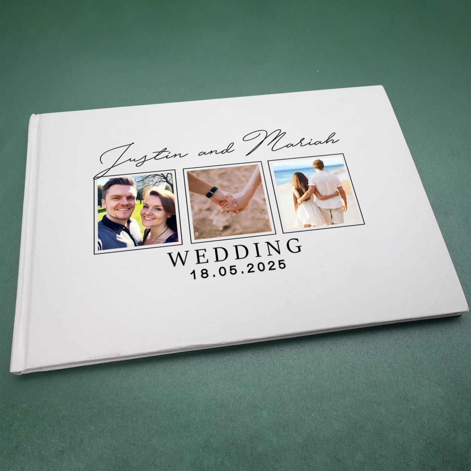 Personalized Wedding Guest Book Wedding Reception Signing Book Custom Your Names Photos Album White Guestbook Gifts for Couple