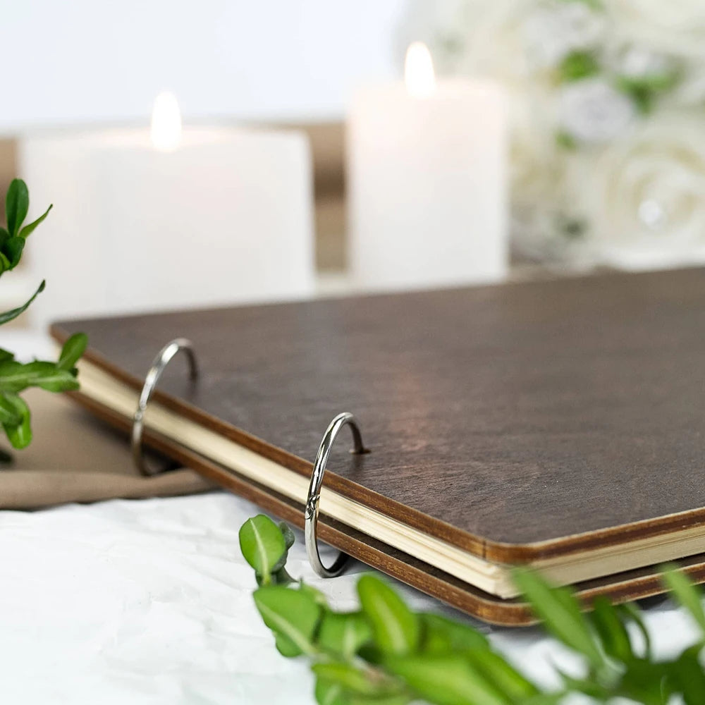 Personalised Wedding Wooden Guest Book Rustic A5/A4 Sign-in Book Mr Mrs Photo Album Wedding Keepsake Engagement Anniversary Gift