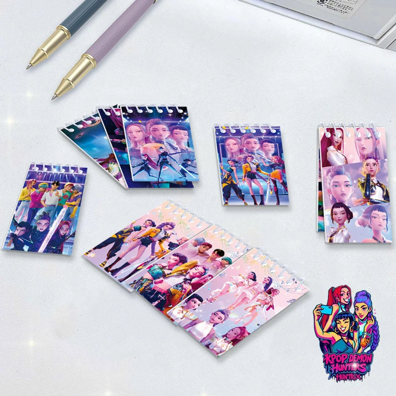 Kpop DDemon Hunter Notebook Acrylic Loose Leaf A7 Notebook Creative Rumi Mira Zoey Saja Cartoon DIY Notebook Student Stationery