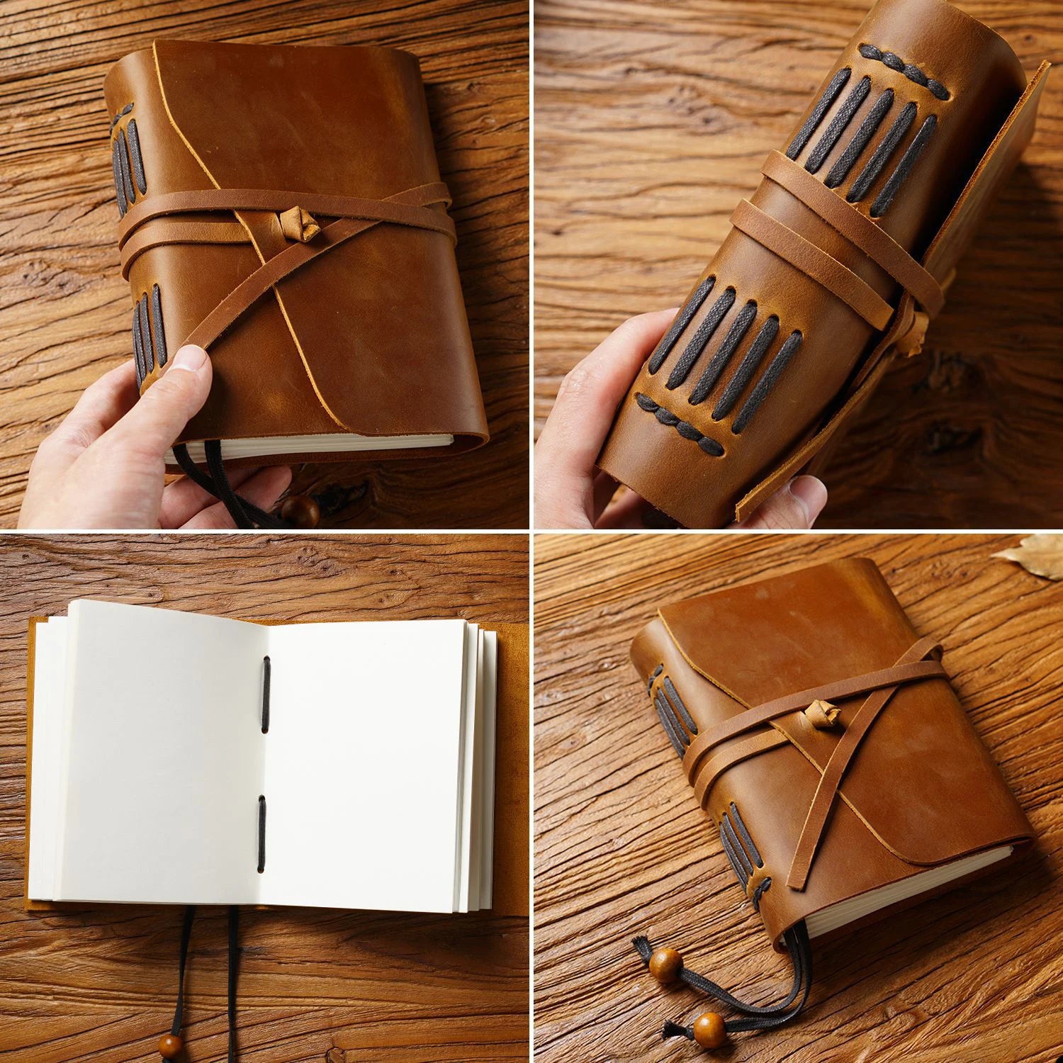 Handmade Loose-leaf Book Magic Diary Cowhide Retro Travel Notebook Thickened Sketchbook Notepad to Send Friends Birthday Gifts