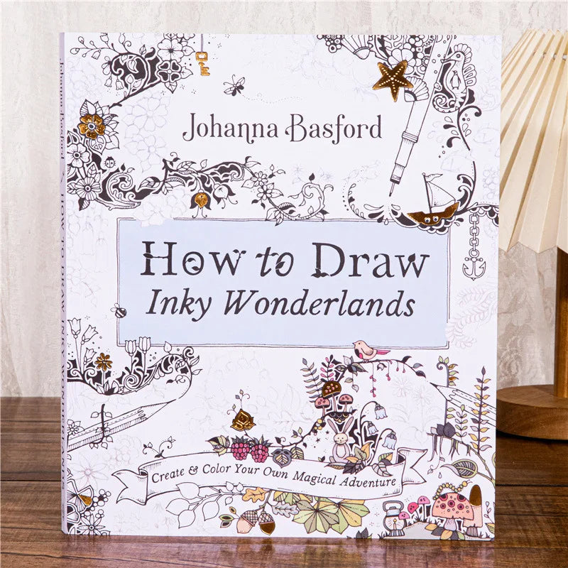 Bview Art Stress Relief Adult Coloring Book: How to Draw Inky Wonderlands Step-by-Step - Relaxing Art Therapy