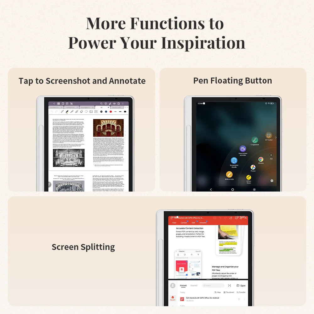 XPPen Magic Note Pad 3-in-1 Ink Paper Light Nature Color E-book Reader Android 14 Graphics Tablet Digital Writing Notebook Pad