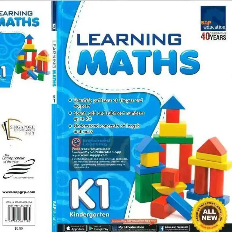 3 Books SAP Learning Math N K1 K2 Singapore Mathematics Kindergarten Learning Series English Exercise Book