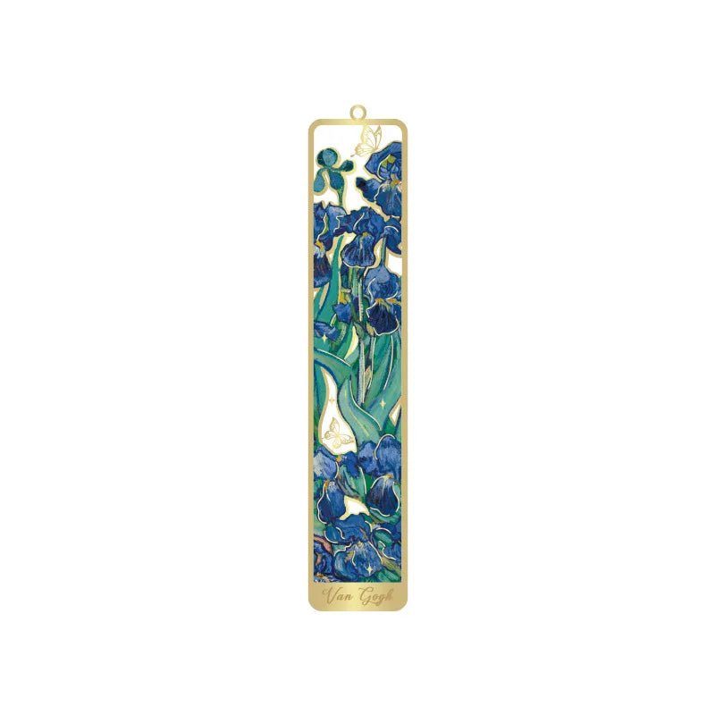 Flowers Glimpse Series Bookmark Creative Retro Famous Painting Metal Handbook Pendant Reading Book Clip Gift Cute