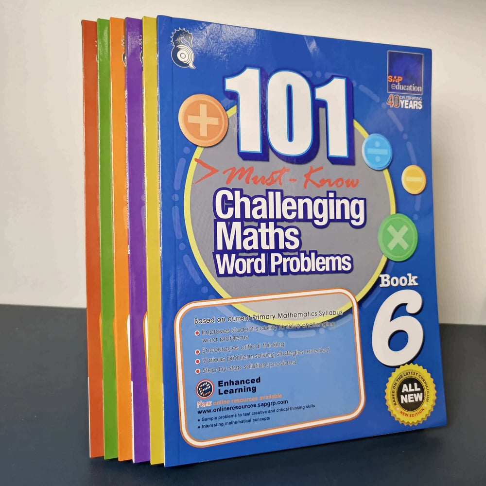 Singapore 101 Mathematics Essential Application Problems for Primary School Students 1-6 in englsh book