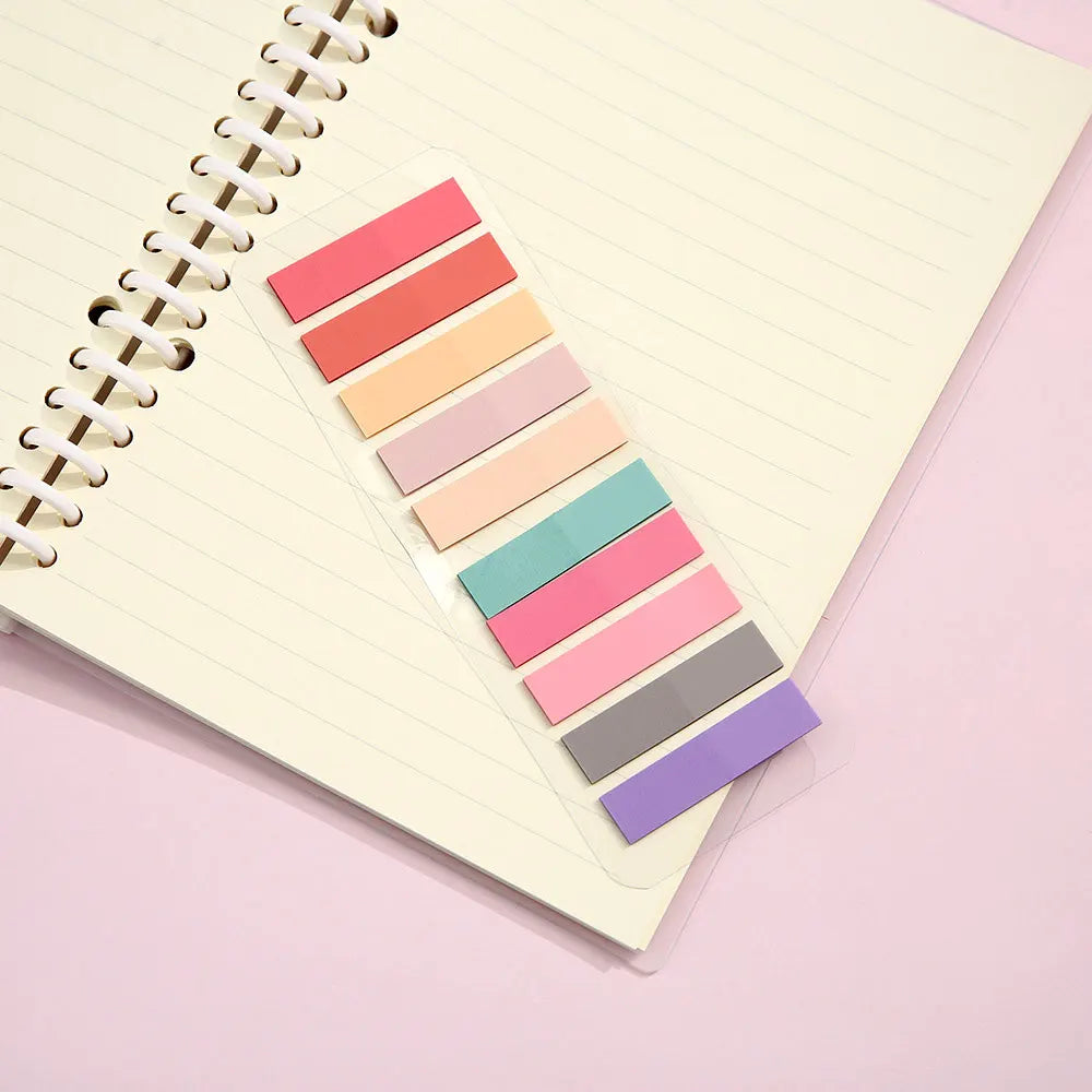 For Fun 200 Sheets Transparent Colorful Index Stickers Memo Pad Office School Stationery Self-Adhesive Sticker Sticky Note Pads