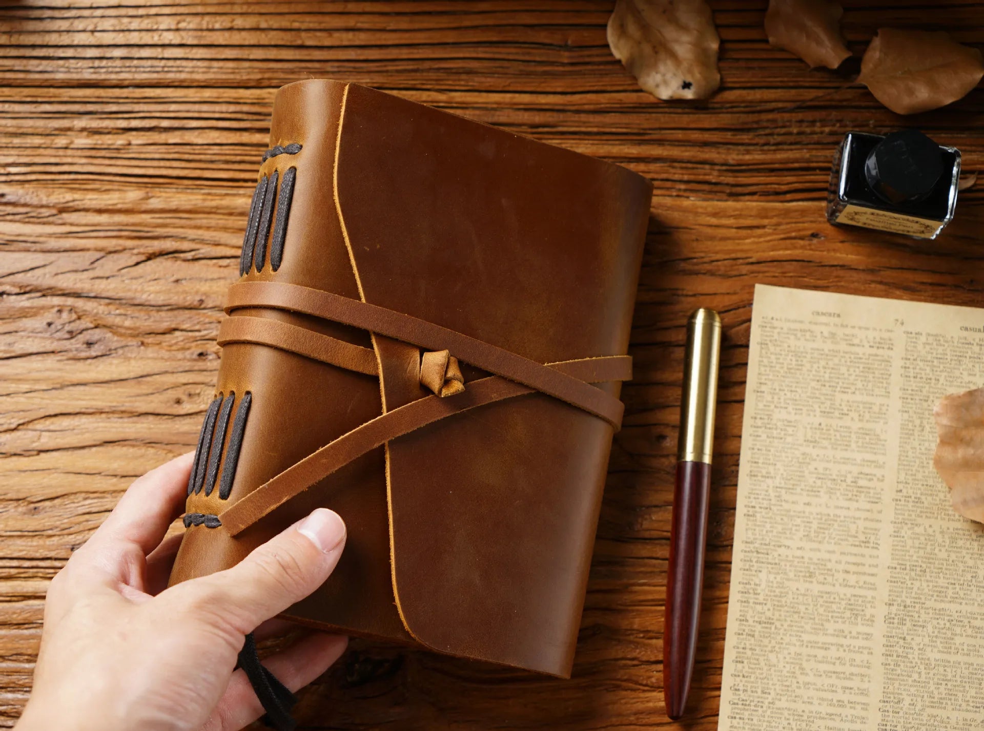 Handmade Loose-leaf Book Magic Diary Cowhide Retro Travel Notebook Thickened Sketchbook Notepad to Send Friends Birthday Gifts