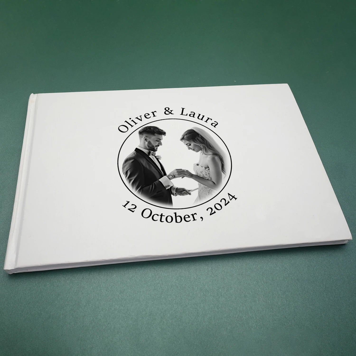 Personalized Wedding Guest Book Wedding Reception Signing Book Custom Your Names Photos Album White Guestbook Gifts for Couple